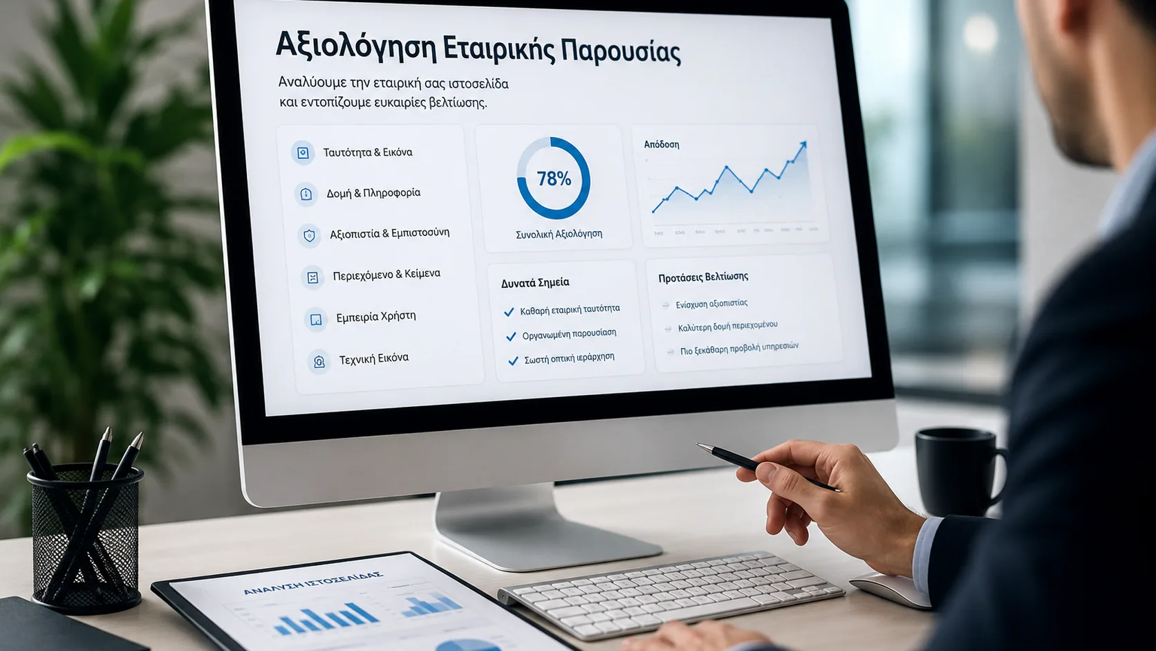 Αξιολόγηση εταιρικής παρουσίας και περιεχομένου ιστοσελίδας